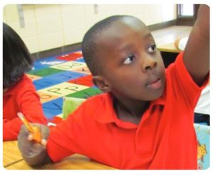 Student raising hand